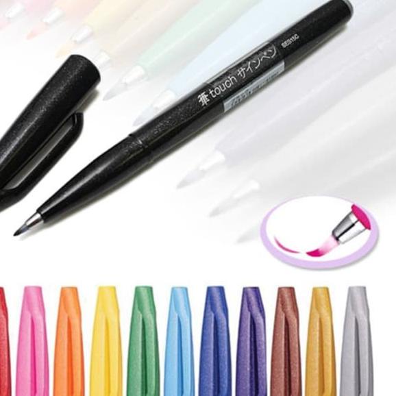 

❂ Pentel Touch Brush Pen - Brown ➺