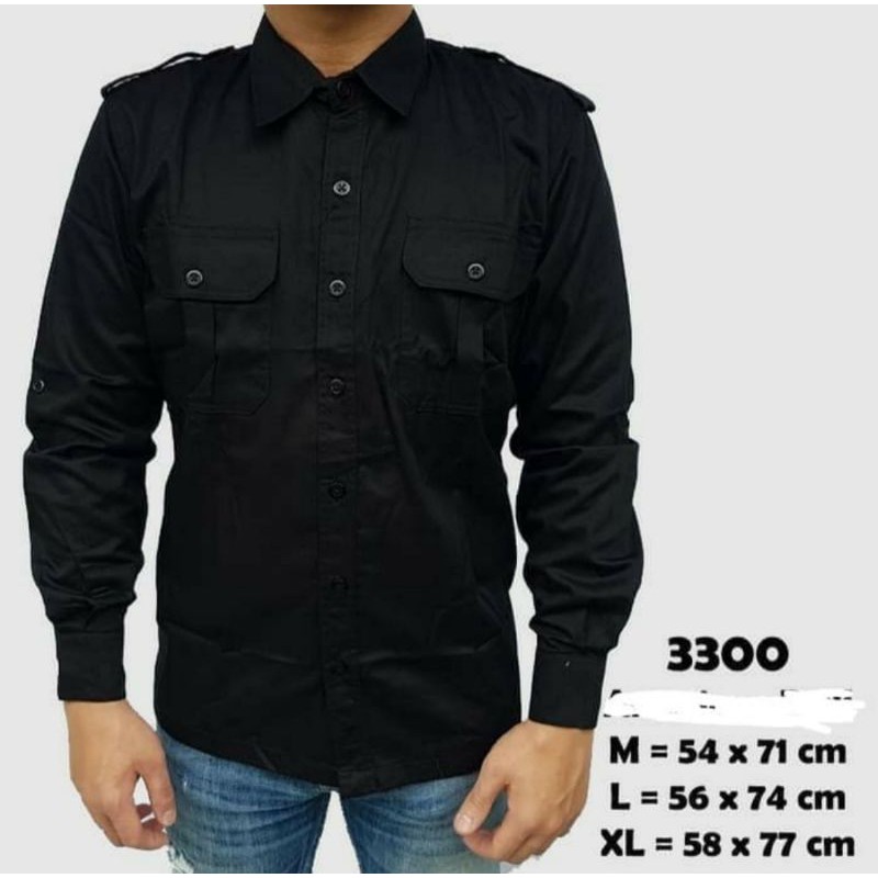 Kemeja pdl hitam/kemeja lapangan/baju pdl/kemeja tactical grosir/Kemeja hitam pdl