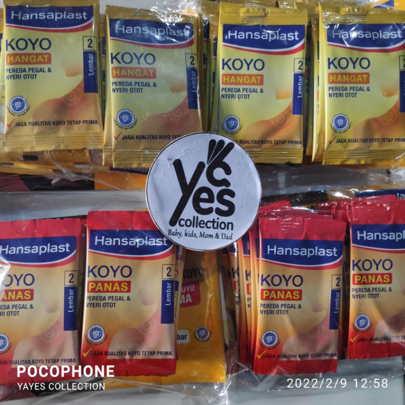 Koyo Hansaplast Hangat Panas Saset 1 PCS Sachet isi 2 lembar Pereda Pegal nyeri otot Kuning Merah