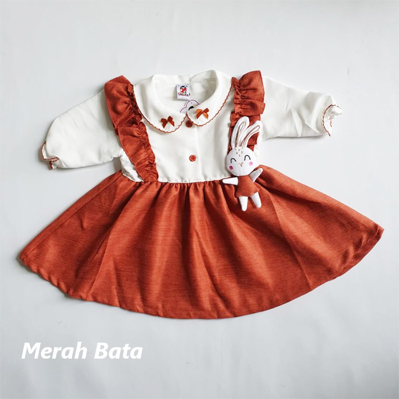 Baju Bayi Perempuan 6 12 Bulan NewBorn Gaun Anak Perempuan 1 Tahun Boneka Kelinci Lucu Korea Bahan Katun KA-RAi7