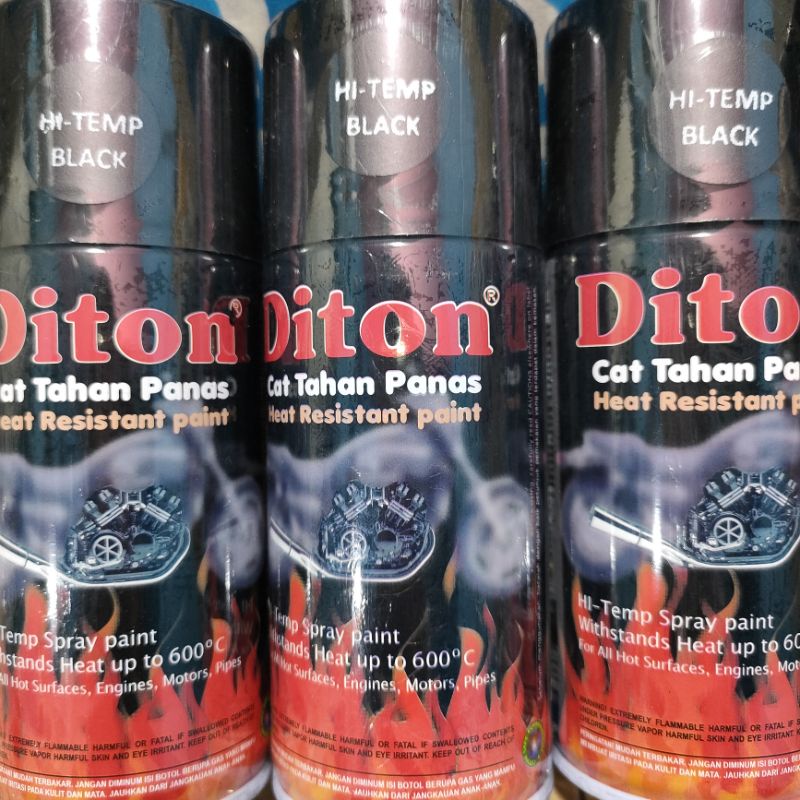 Pilok Cat Diton Hi Temp Black Per 1 Dus / 12 Klg Hi Temp Black Cat Anti Panas Tahan Panas Warna Hitam 150cc Harga Per 1 Dus (12) Cat Semprot Diton 150cc Pilok Diton Pilox Diton Cat Diton 150cc