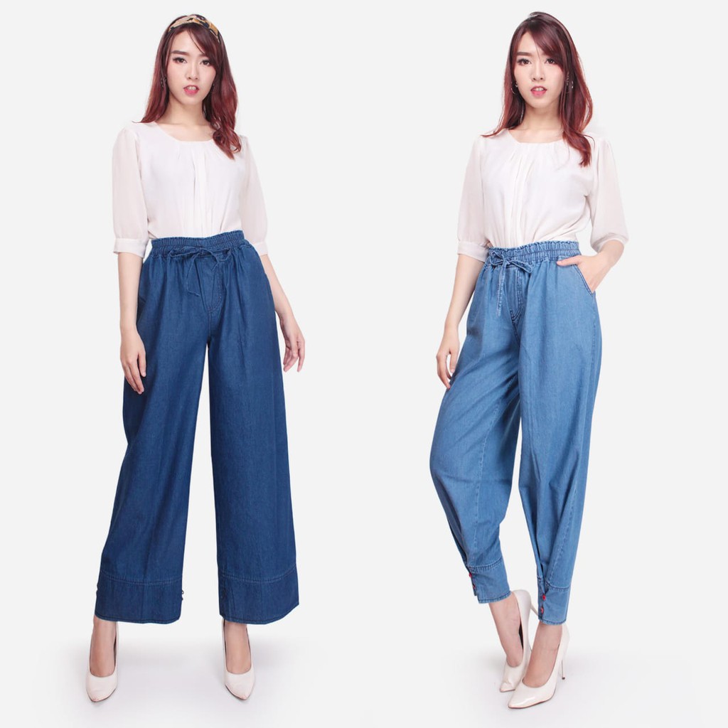 2in1 Celana Panjang Okla Kulot Longpants Jeans Wanita