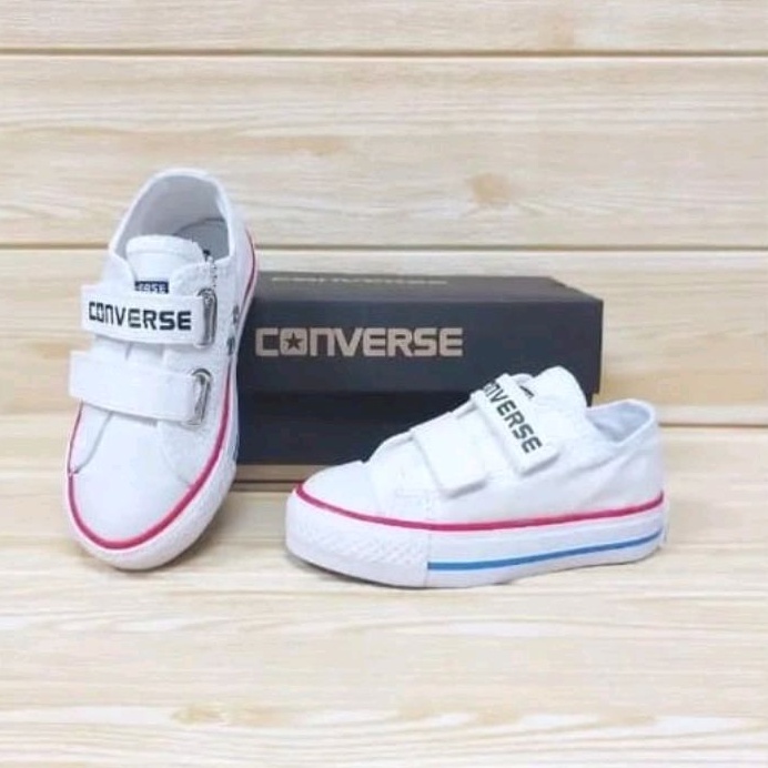 (KUALITAS PREMIUM) Sepatu Converse Anak Putih Francis Sepatu Anak Usia 1-10 Tahun Sepatu Sneakers Kasual Anti Licin Sepatu Anak Laki Laki Perempuan