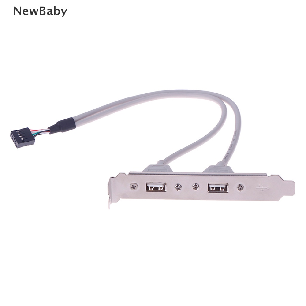 NewBaby 1Pc 2 Port USB2.0 Rear Panel Expansion Bracket to Motherboard USB Header Adapter ID