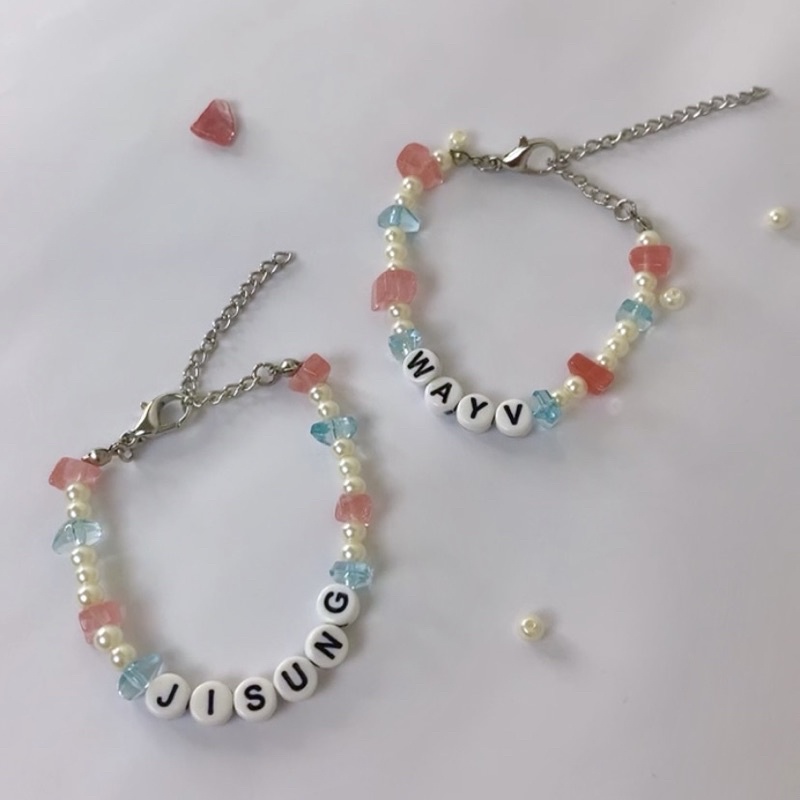 Gelang mutiara - Gelang Custom - Gelang Custom Nama - Gelang custom manik -Gelang Kpop Manik