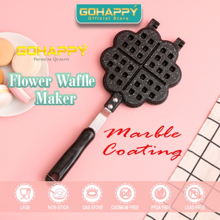 GOHAPPY BELGIAN WAFFLE MAKER HC51 Panci Cetakan kue wafel - flower waffle