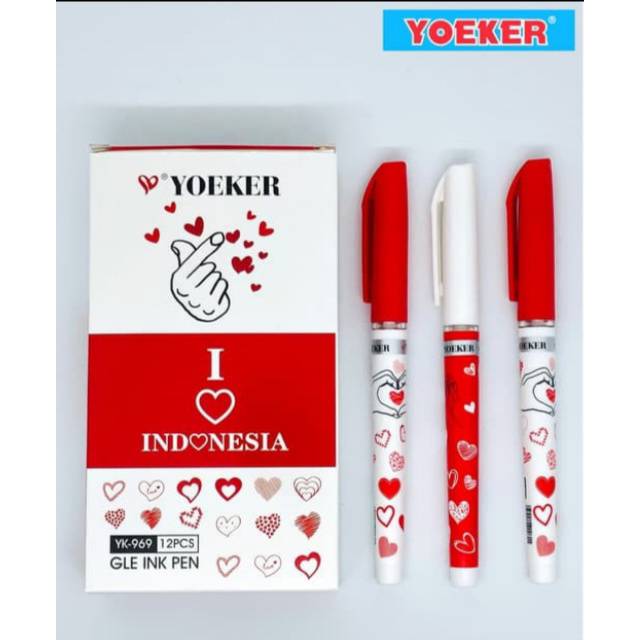 

PULPEN GEL LOVE / PULPEN GEL YOEKER LOVE INDONESIA ( ISI 12 PCS ) 0,5 mm
