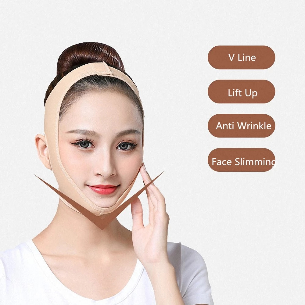 [Face V Shaper Face Lifting Slimming Belt][ Facial Cheek V Shape Lift Up Thin Mask Strap ][ Face Line Smooth Breathable Bandage ]