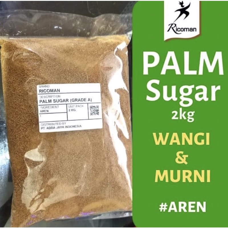

RICOMAN PALM SUGAR 2KG GRADE A GULA AREN ASLI WANGI2 KG KUALITAS PREMIUM
