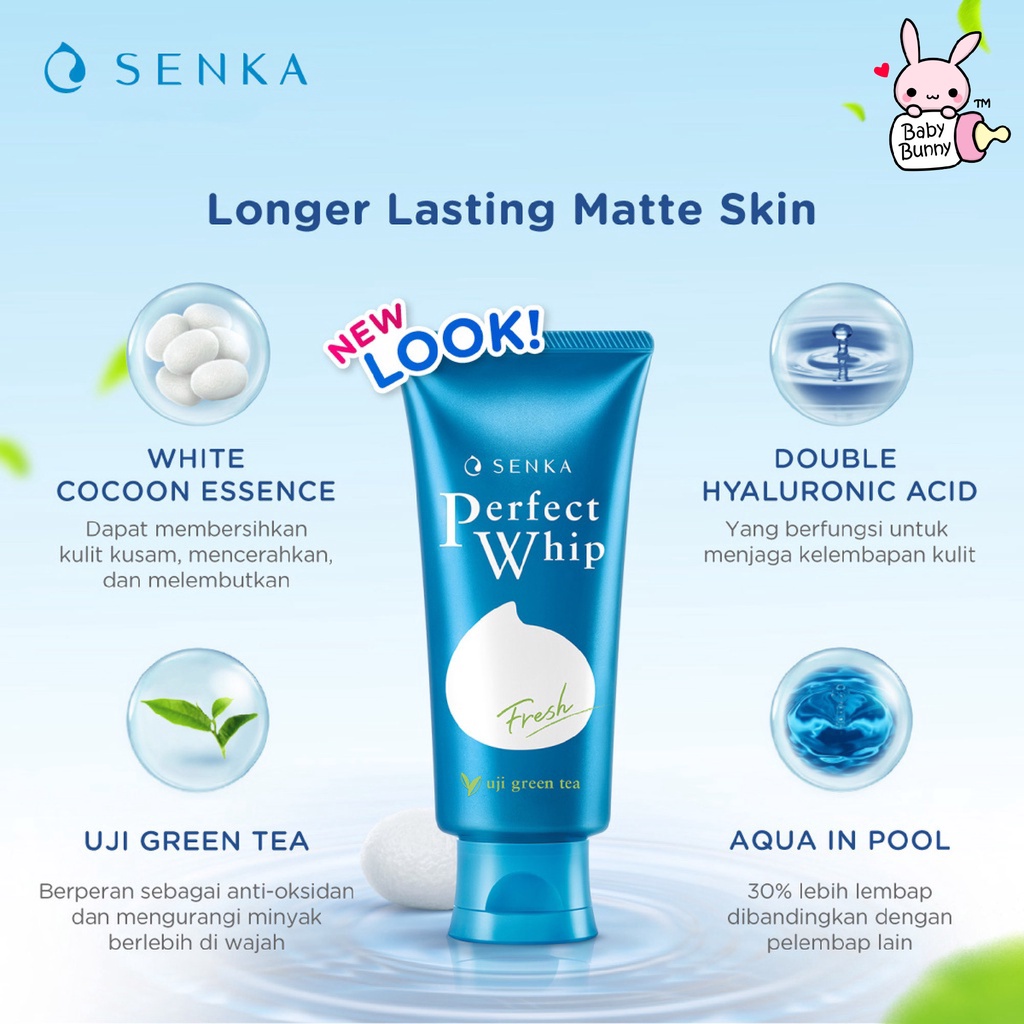 ❤ BELIA ❤ SENKA Perfect Whip Facial Foam 50g 100g 120g | clay white fresh anti shine collagen acne