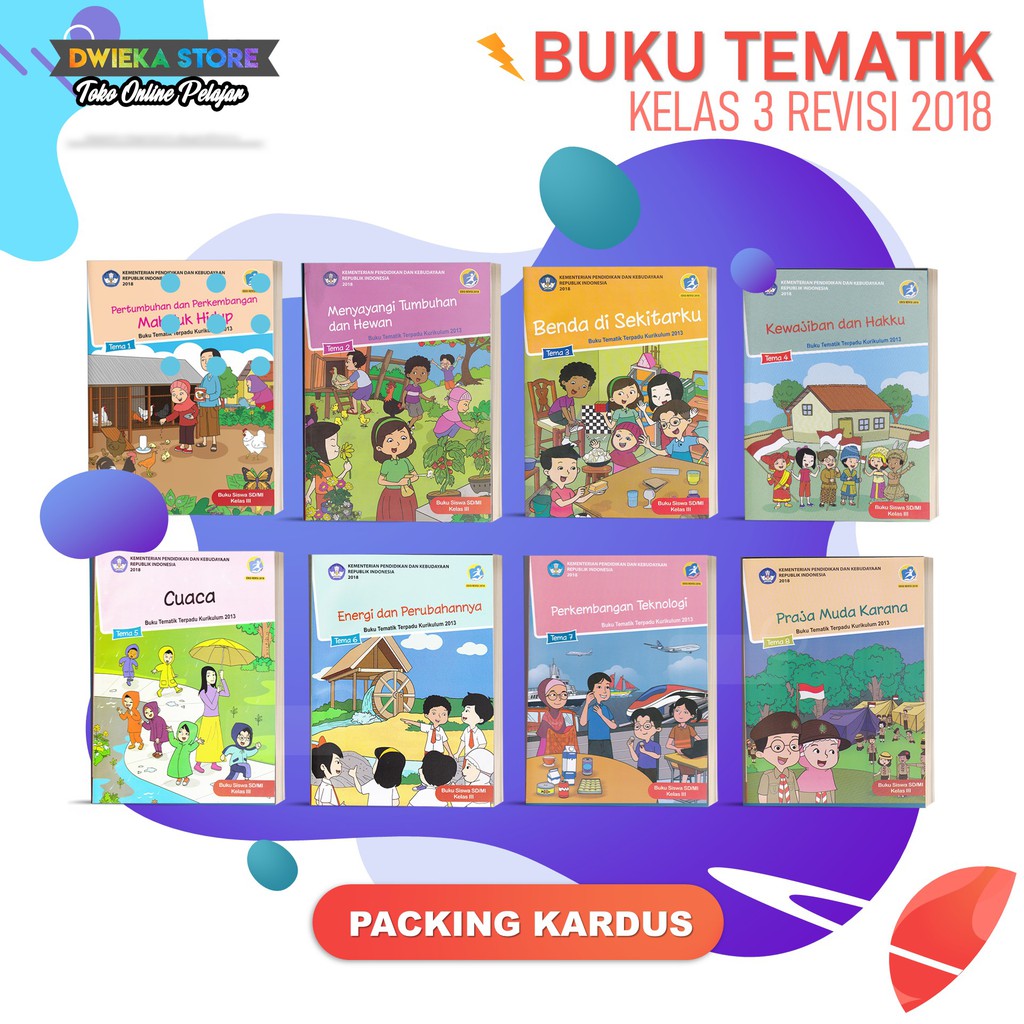 Buku Tematik Sd Kelas 3 Tema 1 2 3 4 5 6 7 8 Kurikulum 2013 Revisi 2018 Cetakan 2020 1 Buku Shopee Indonesia