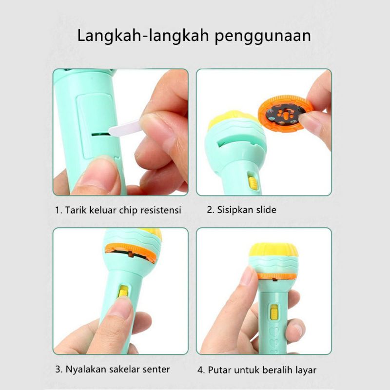 [tma] Mainan Anak Senter Proyektor / Fun Flashlight / Mainan Proyektor senter Gambar / Mainan Edukasi