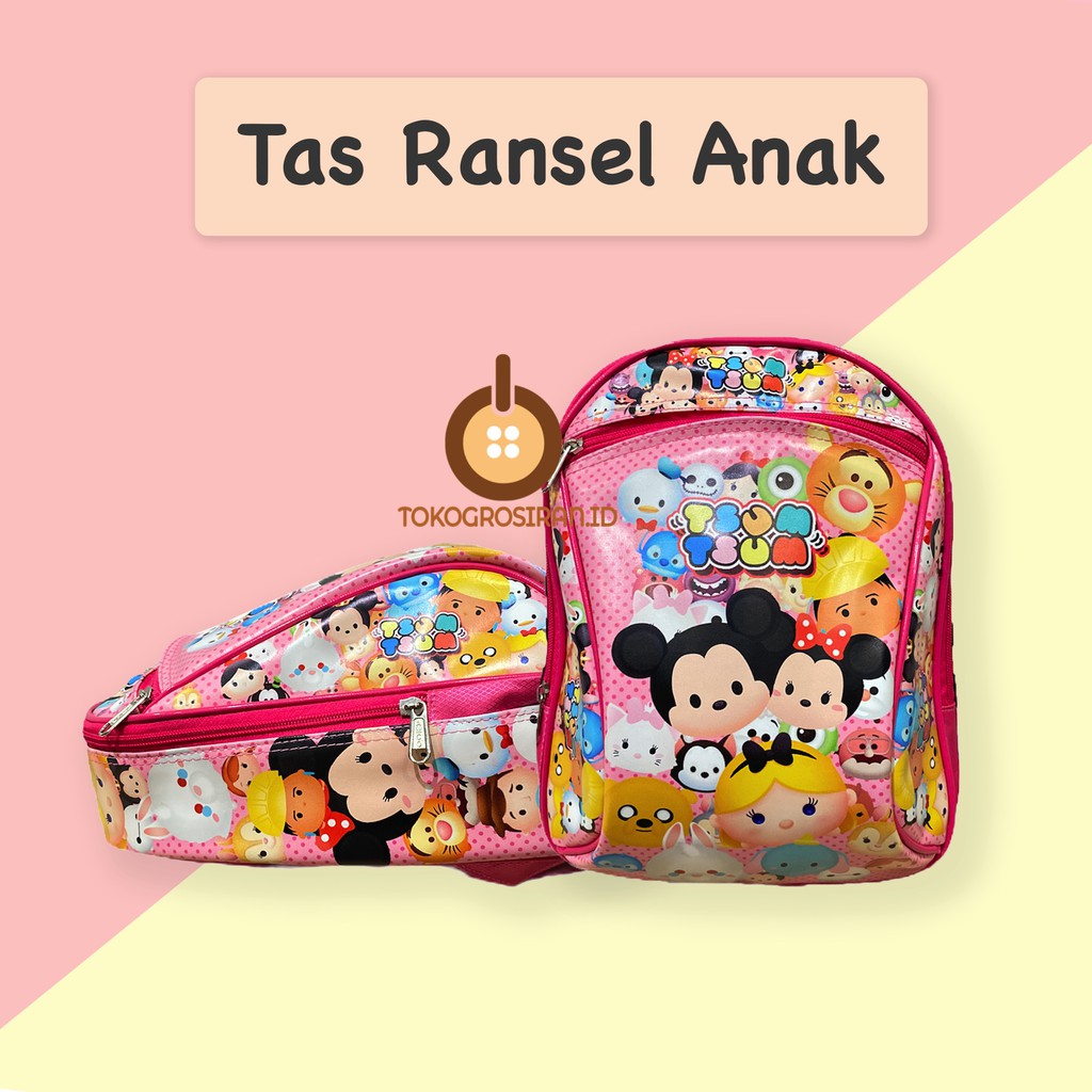 TOKOGROSIRAN.ID - TAS RANSEL ANAK TSUM TSUM TAS RANSEL ANAK SEKOLAH PAUD KARAKTER CEWEK