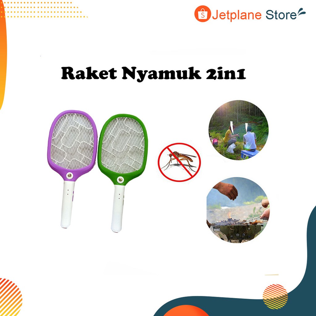 Raket Nyamuk Sensor Led 2 in 1 Rechargeable Lightning