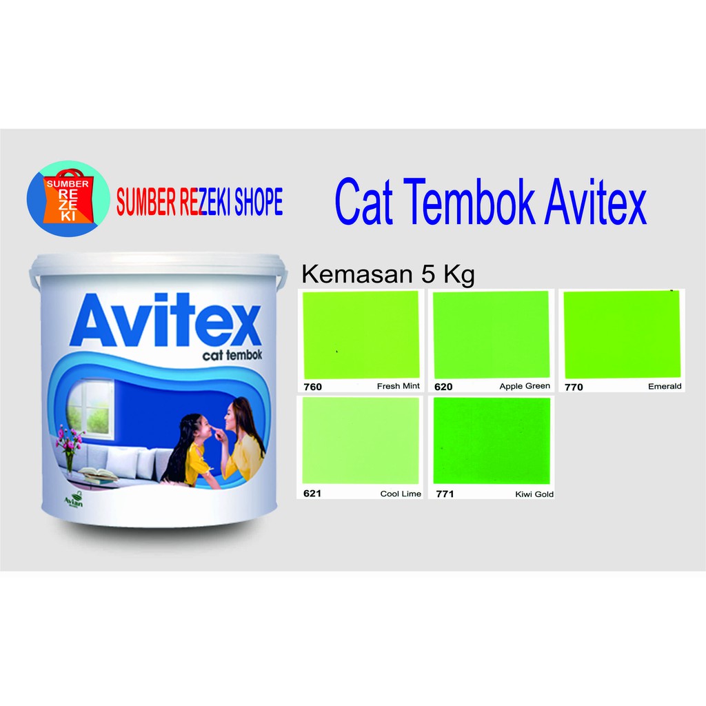 Cat Tembok (Hijau) Plafon Gypsum Avitex Interior 5kg Avian Brands