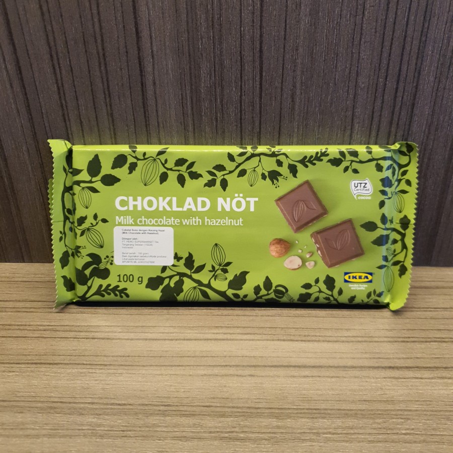 

Choklad Not Milk Chocolate With Hazelnut Coklat Susu IKEA 100 Gr