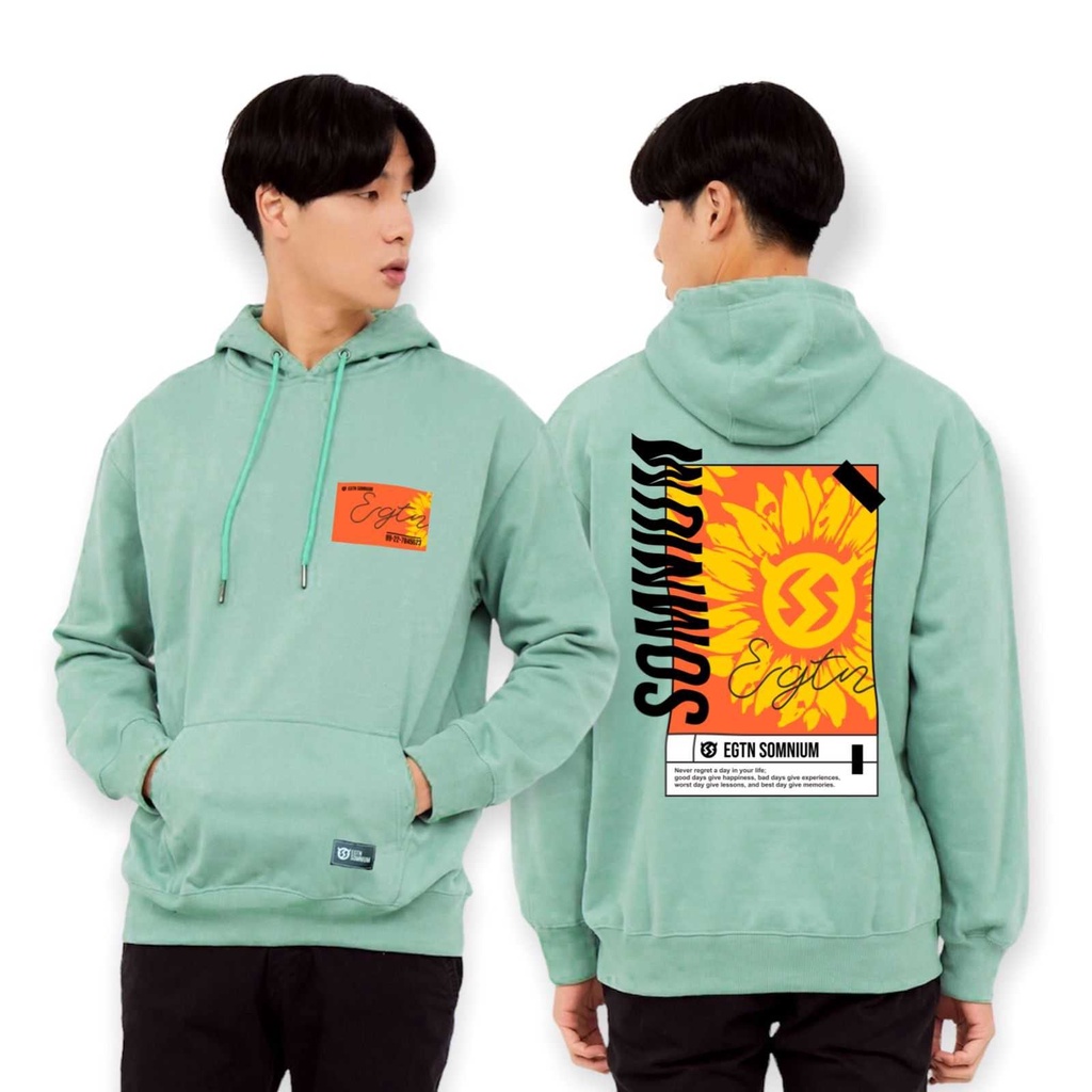 HOODIE SOFT GREEN SABLON DEPAN BELAKANG ORIGINAL / SWEATER HOODIE TERBARU BESELLER