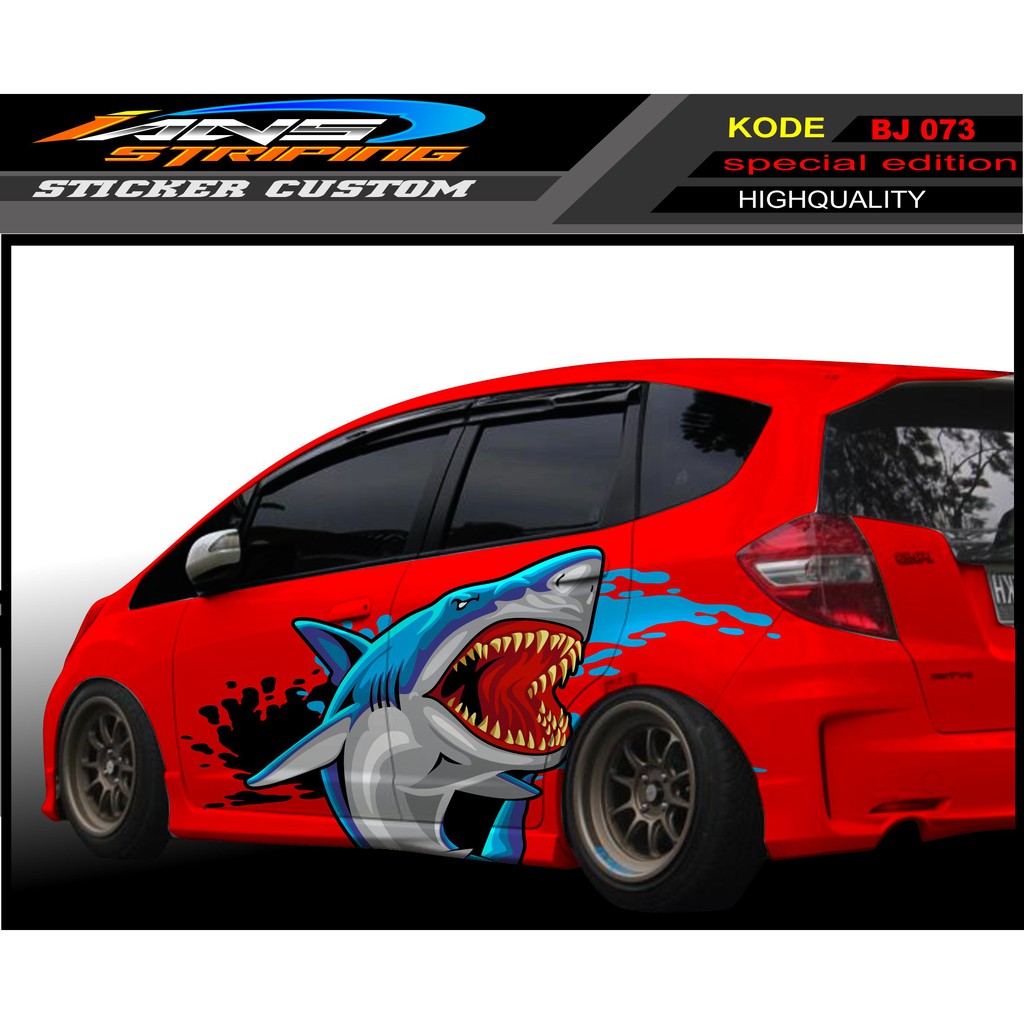 DECAL STIKER SHARK HONDA JAZZ / STIKER MOBIL HONDA JAZZ / DECAL STICKER MOBIL