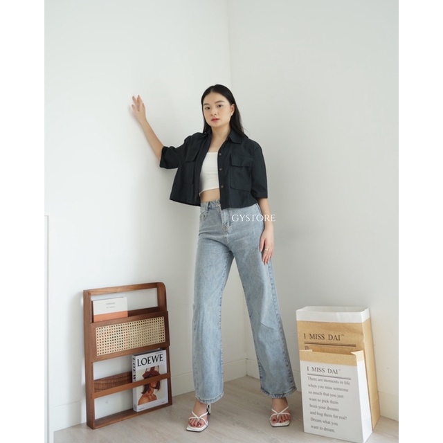 Yurika Pocket Crop Top | Kemeja Crop