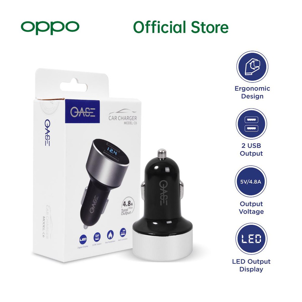 OASE CAR CHARGER 4.8 A Model C6 Garansi Resmi