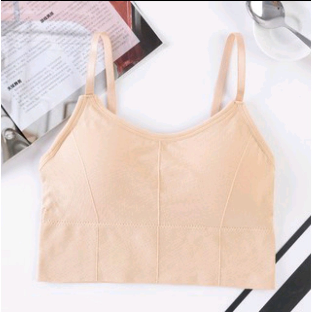 DILAPAKKU-Sport Bra BH Olahraga Pakaian Dalam Wanita Bra bh sport yoga gym lari Cod-CREAM