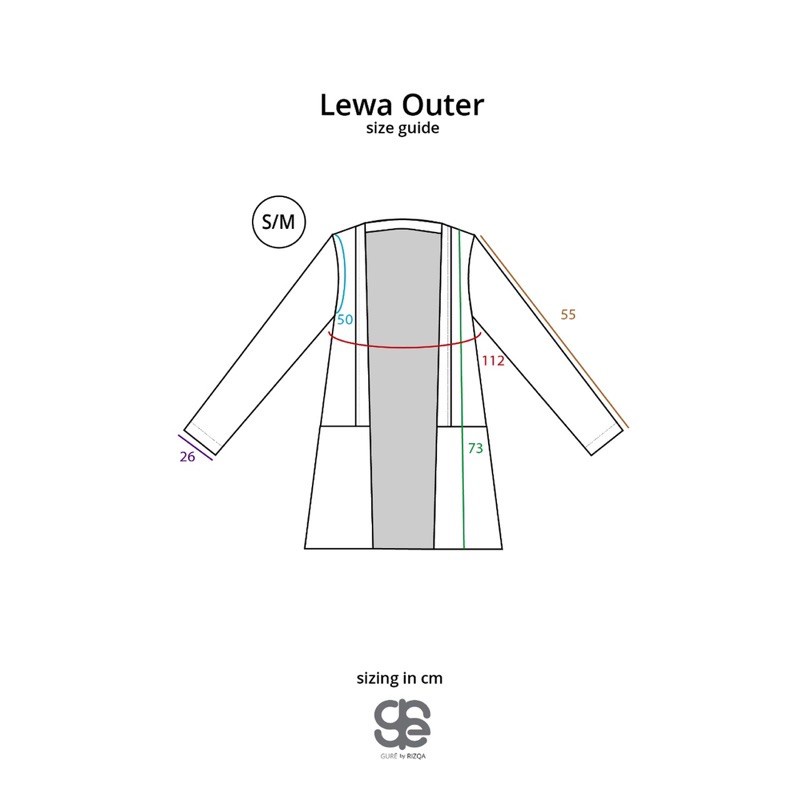 Lewa Outer - Gardenia | GURĒ by Rizqa | Outer Polos Wanita | Outer Tangan Panjang | Outer Katun Premium | Outer / Luaran Baju