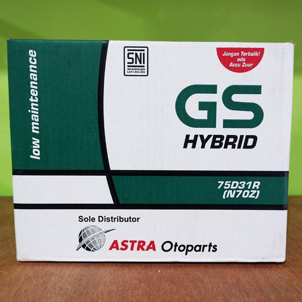 Aki Accu Basah Mobil GS Hybrid Astra N70Z 75D31R 12V-75AH Original