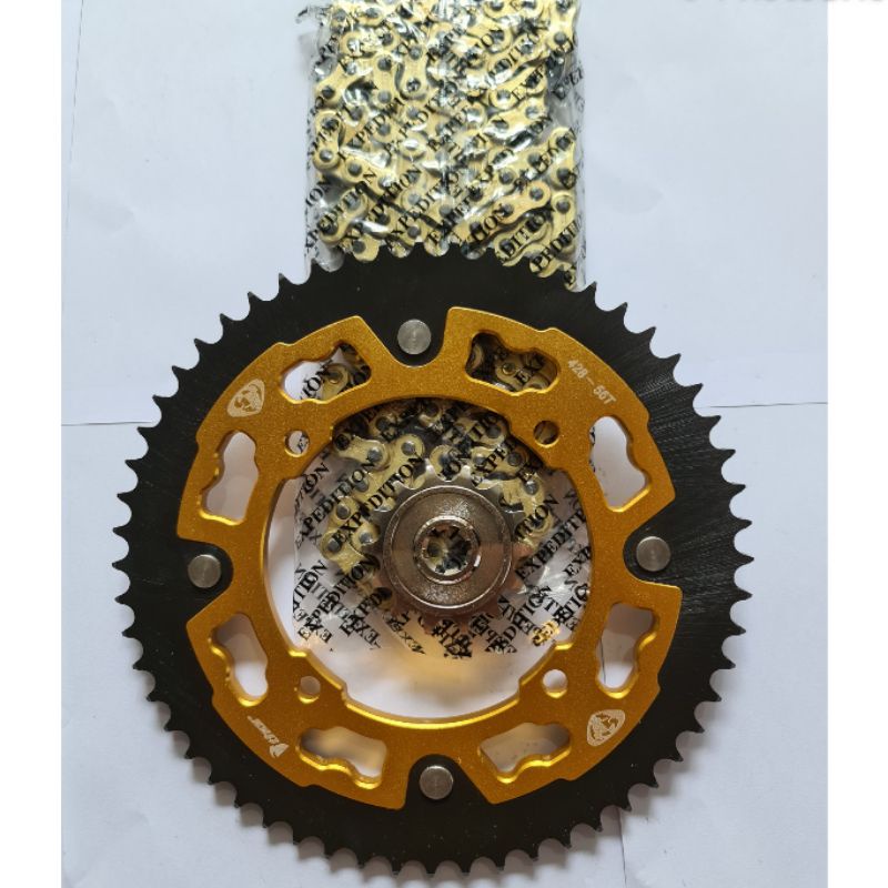 gear gir set klx crf thor trabas satu set rantai expe 52 53 54 55 55 / gir set thor klx crf