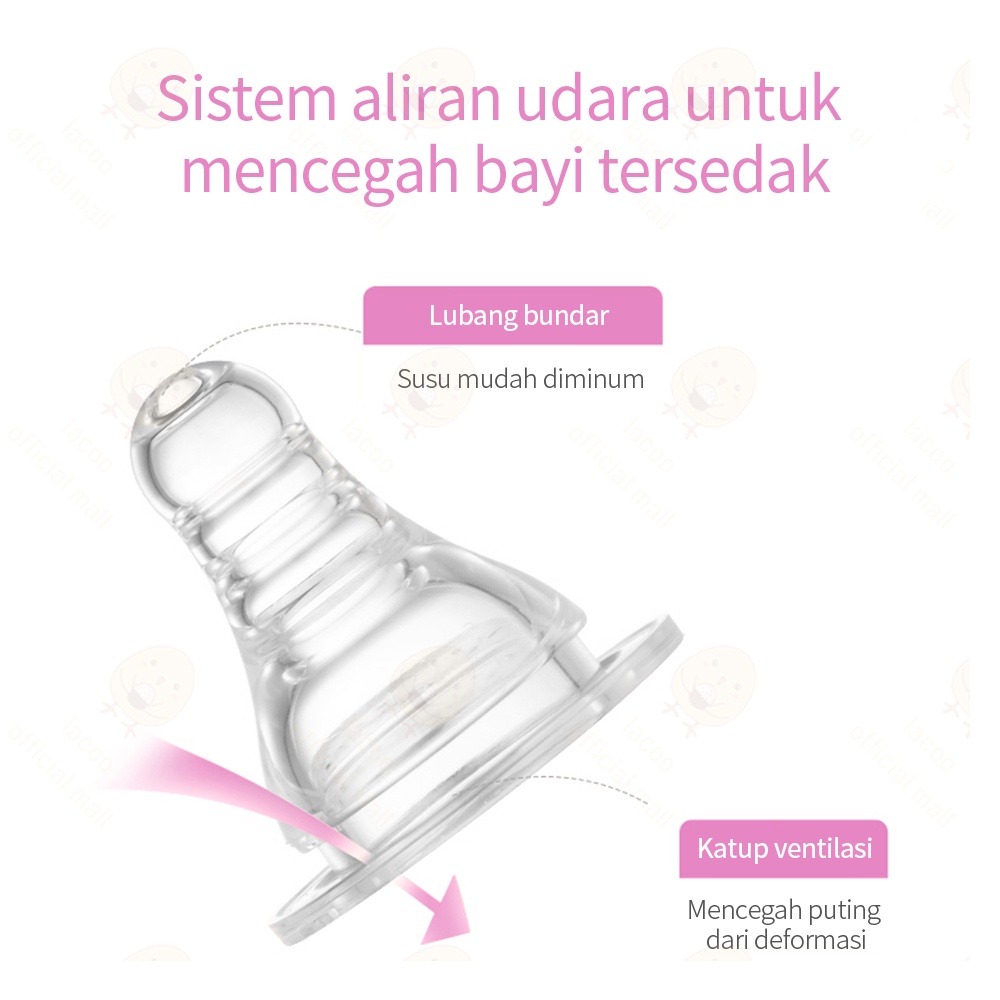 Lacoo Empeng Dot bayi slim neck Baby nipple BPA free