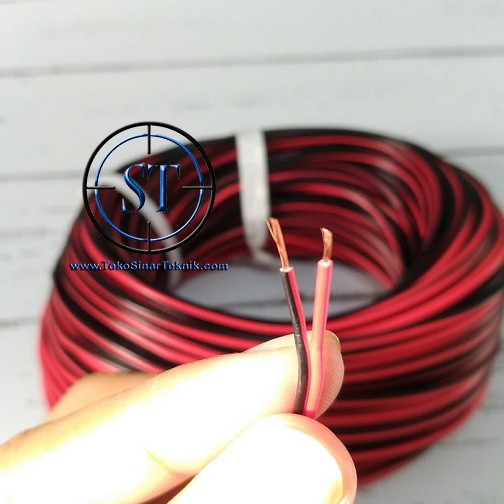 Kabel Serabut Tembaga Gold 1 Meter 2 x STM-26 AWG High Quality Purity Copper with Tin Timah isi 2 jalur Led Strip bisa Disolder