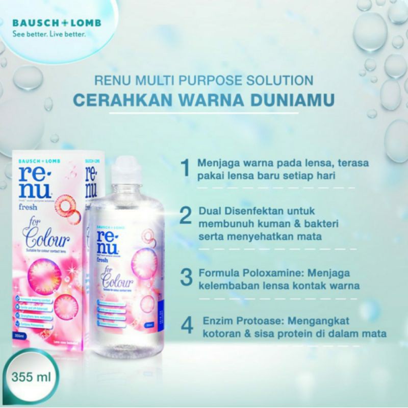 Cairan Pembersih Softlens RENU FRESH COLOUR 355 ML