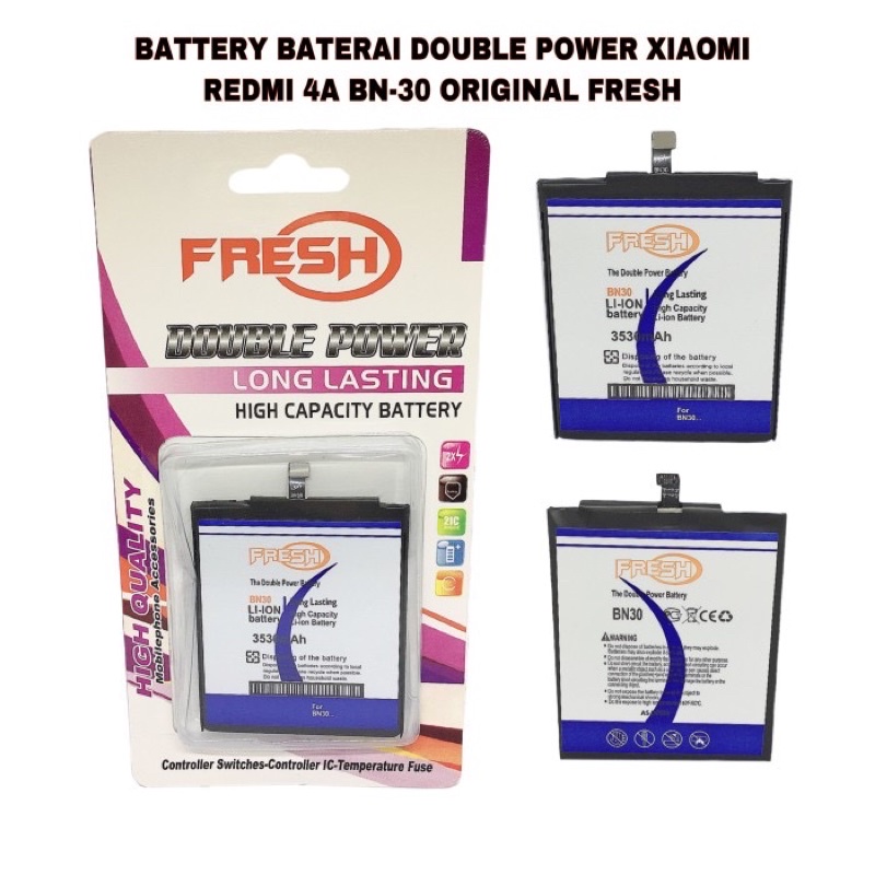 BATTERY BATERAI DOUBLE POWER XIAOMI REDMI 4A BN-30 ORIGINAL FRESH