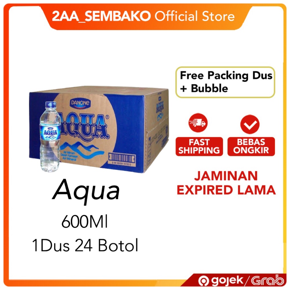 

Aqua Air Mineral Botol 600ML 1 dus isi 24 pcs