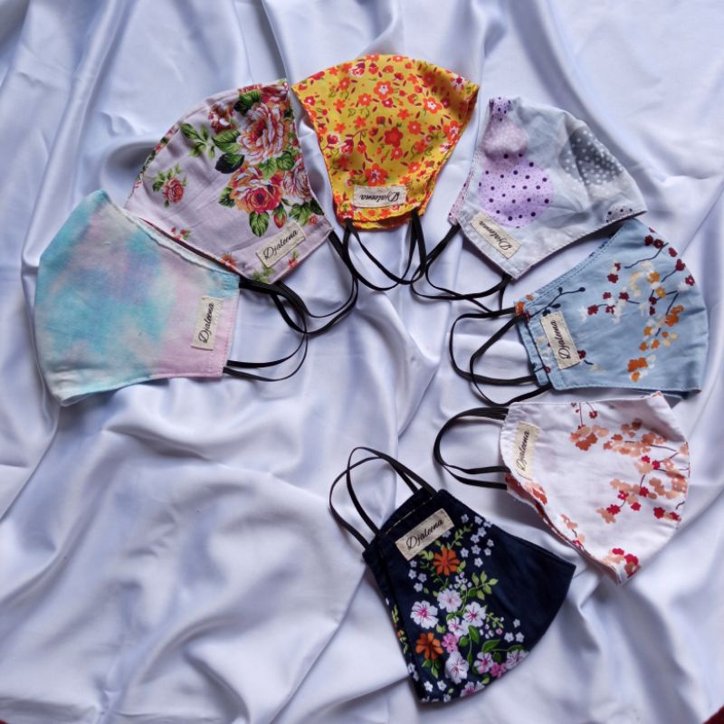 Reseller Masker Kain Ekonomis Polos & Motif| Masker Hijab Serut | Masker Konektor