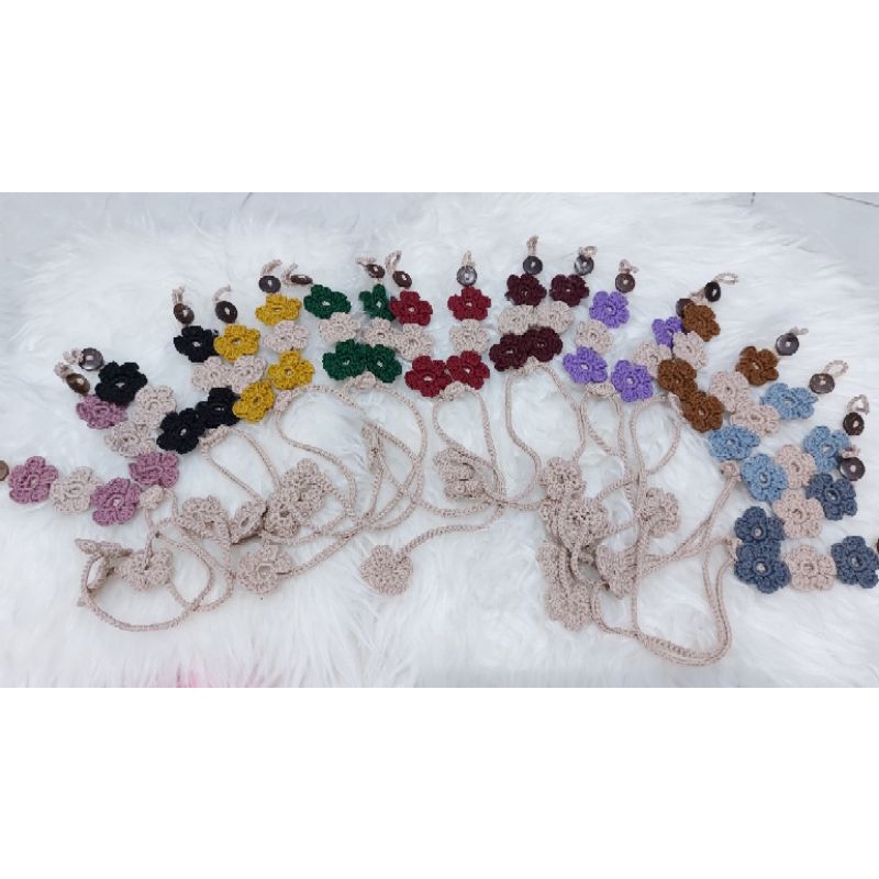 Konektor Masker Rajut (Strap) Motif Bunga simple