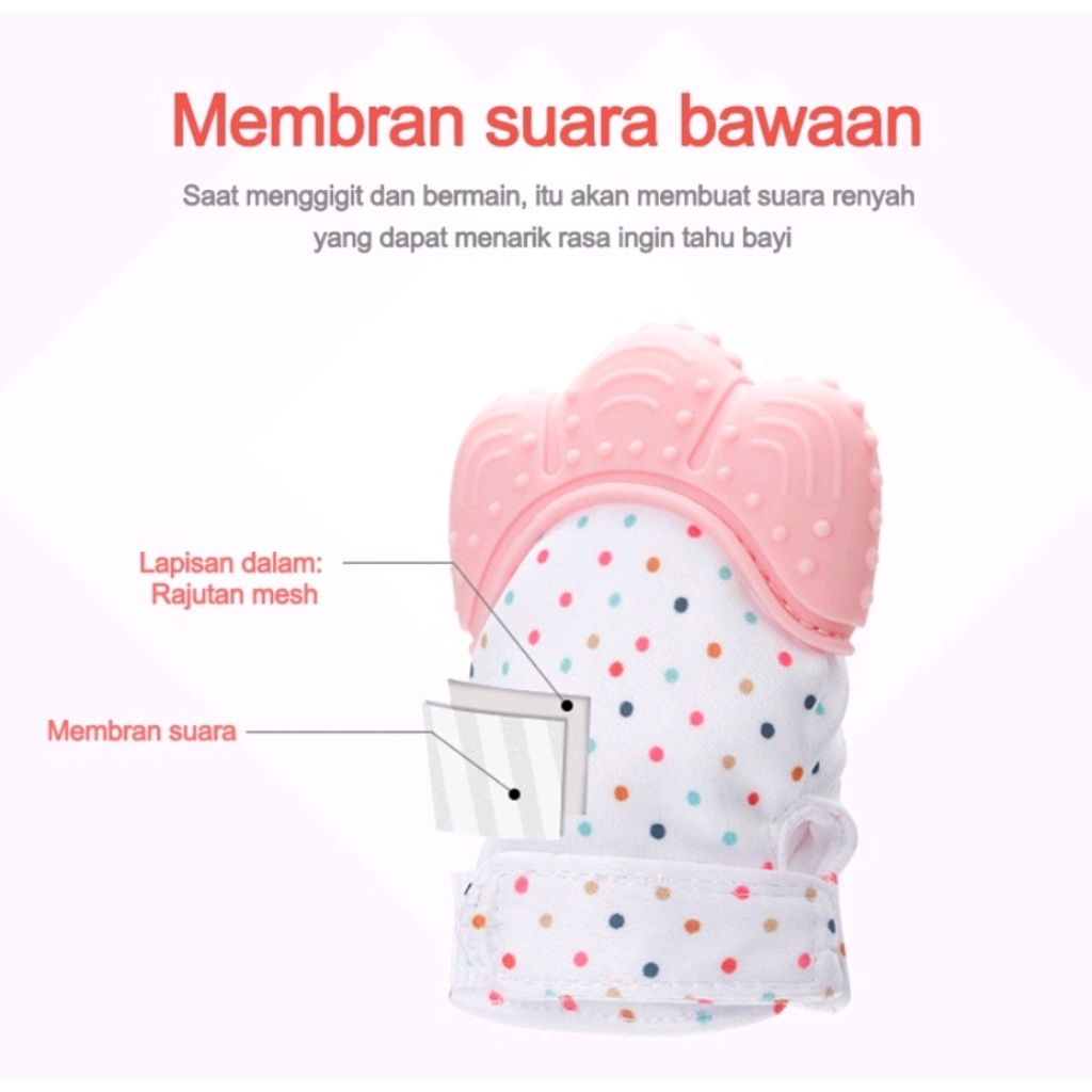 TEETHER BABY / SARUNG TANGAN TEETHER BAYI / MITTEN BABY GLOVE TEETHER / TEETHER SILICON MURAH (IP)