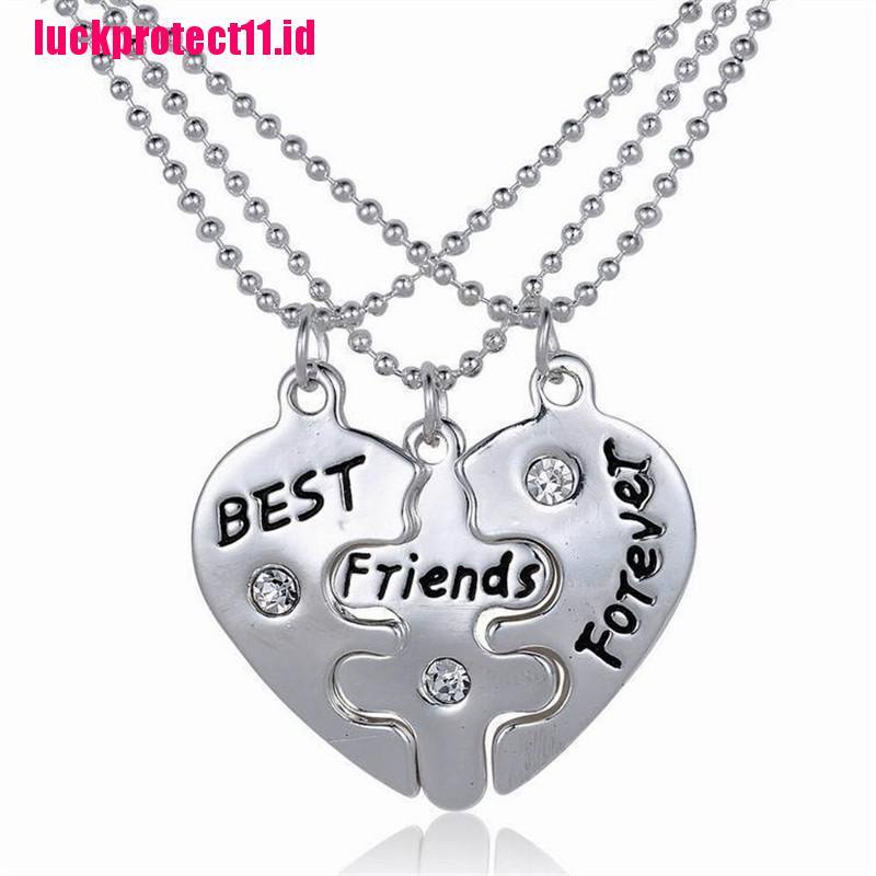 Kalung Persahabatan Dengan Liontin Bentuk Hati Motif Tulisan Best Friends