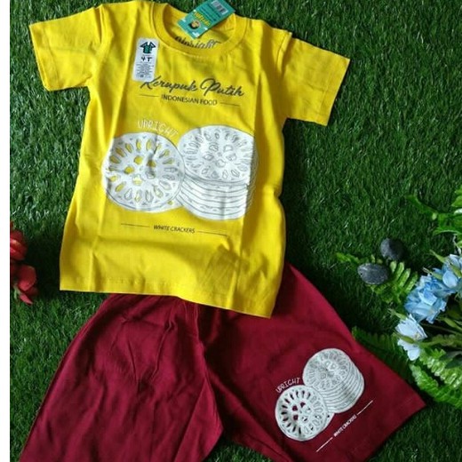 KAOS ANAK SETELAN | KAOS ANAK UPRIGHT seri KERUPUK