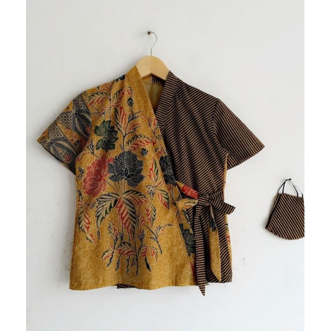 Blouse Batik Wanita Asli Solo Dengan Bahan Katun Halus Kombinasi Lurik ATBM High Quality Cocok Untuk