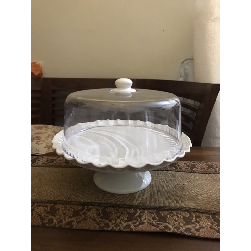 Cake stand porcelain tutup acrylic