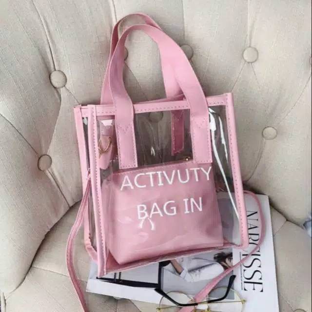 SPESIAL PROMO 7.7 - TAS ACTIVUTY MIKA PLASTIK DENGAN UKURAN 25x20 CM COCOK UNTUK PRIA/WANITA YANG SUKA TRAVELING JALAN-JALAN DENGAN MOTIF YANG SEDERHANA | TAS MIKA PRIA/WANITA | TAS HITAM | TAS TOSCA | TAS PINK | TAS HITAM