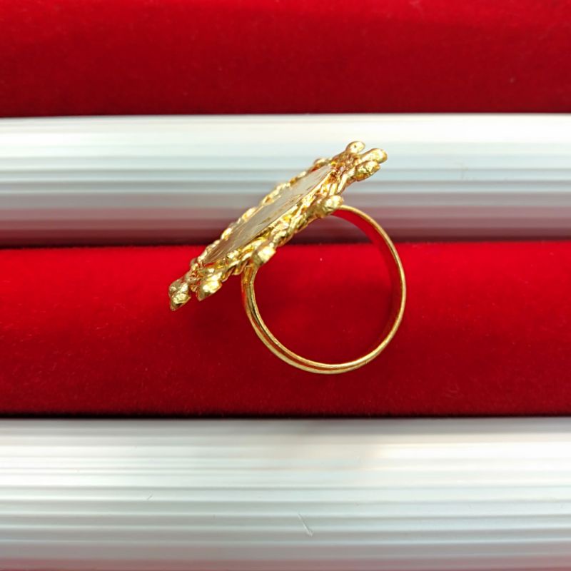 Cincin Wanita Rupiah Mata Hari Tempahan Lapis Emas 24k