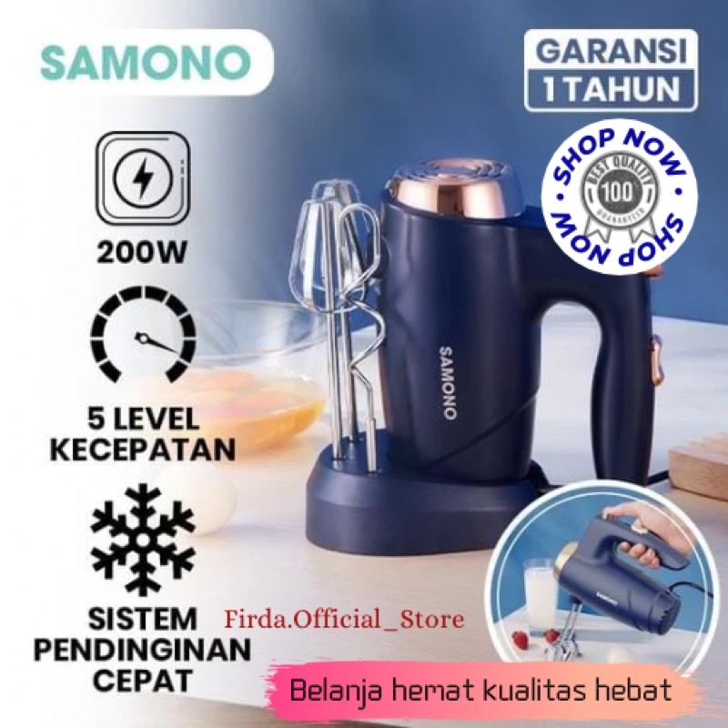 SAMONO 200W STAND MIXER 5LEVEL  KECEPATAN HAND MIXER FOOD THMB200