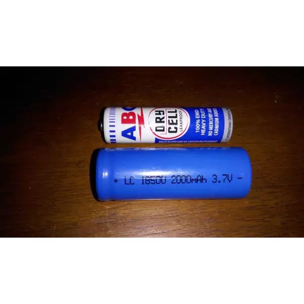 Baterai Charger Type 18500 3,7V 2000mAh Batre senter 18500 3.7V