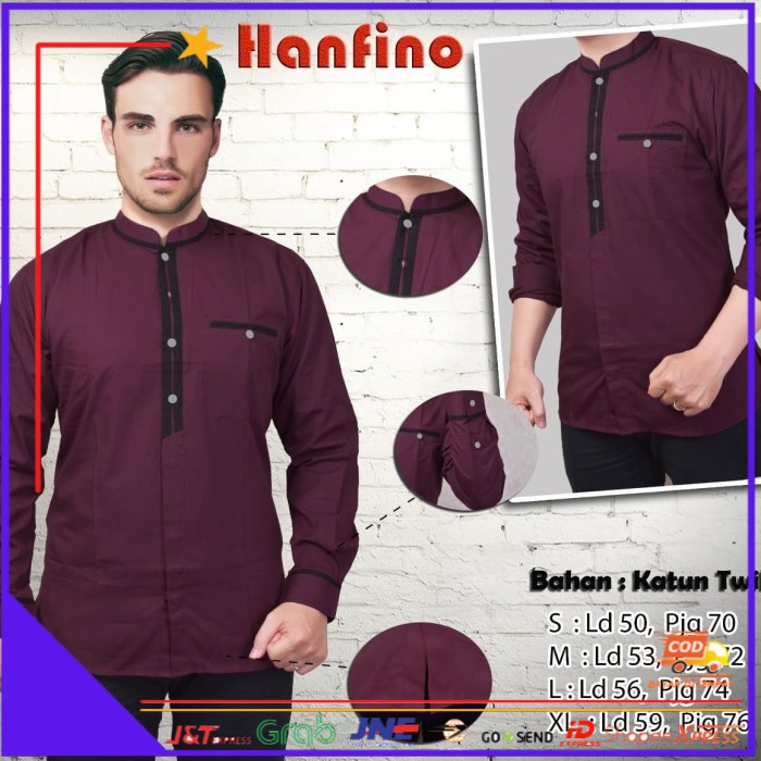 ❤BISA COD❤ kemeja koko kemko dewasa - Ungu Tua, S