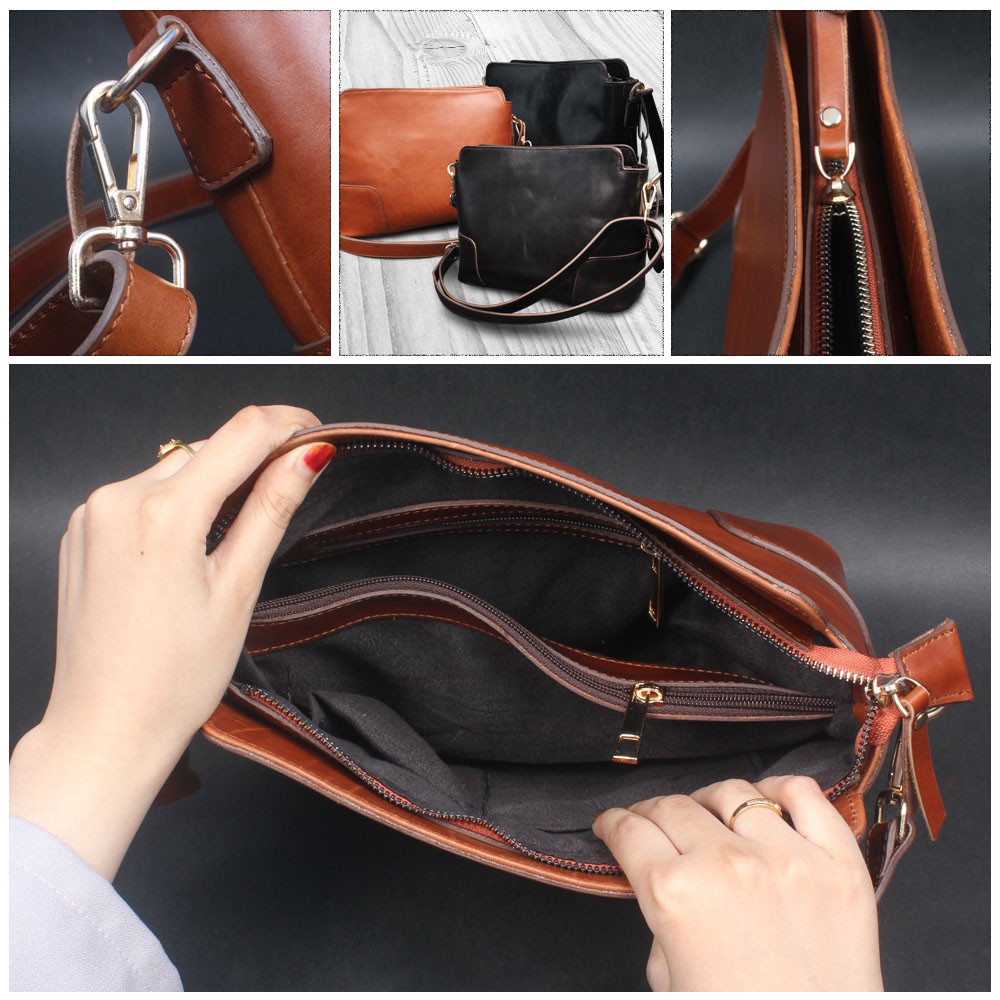 Tas Kulit Sempang Wanita Sling bag Morgante Bag ~ Modern Office Sling Bag Kulit Sapi Asli AL02