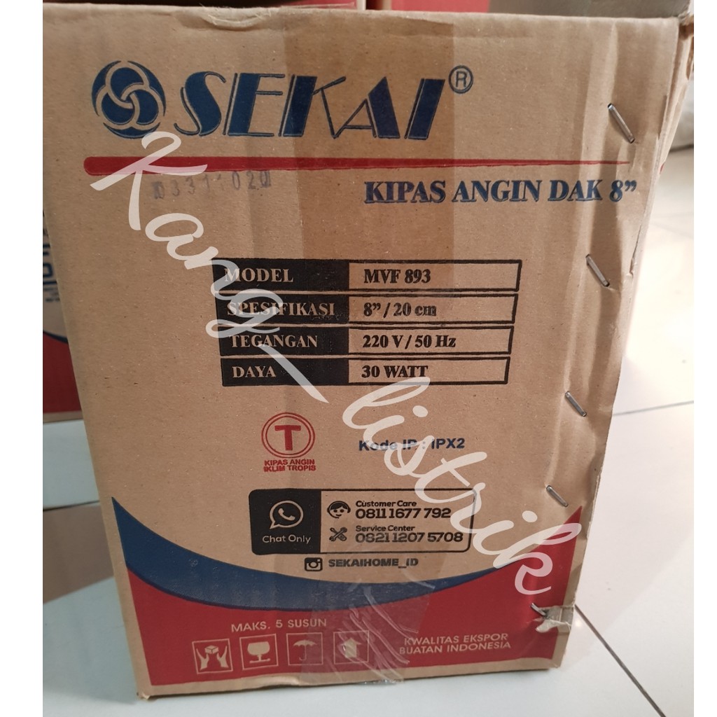 Exhaust Fan SEKAI 8&quot; MVF893 - Plafon