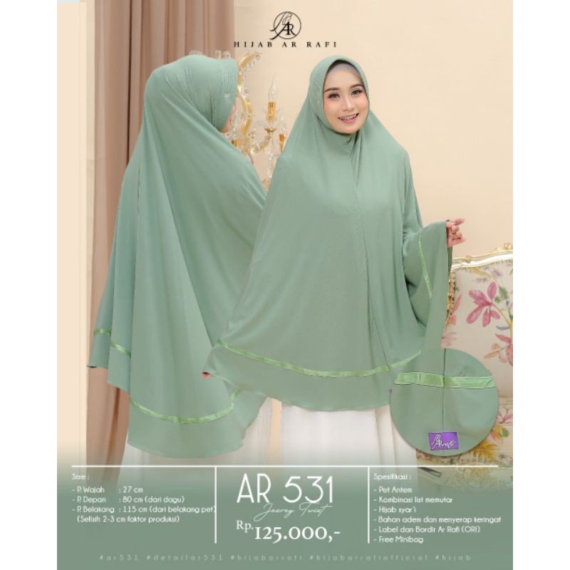 Jilbab hijab kerudung bergo jumbo hijab terbaru Arrafi AR 531 rabbani zoya elzatta