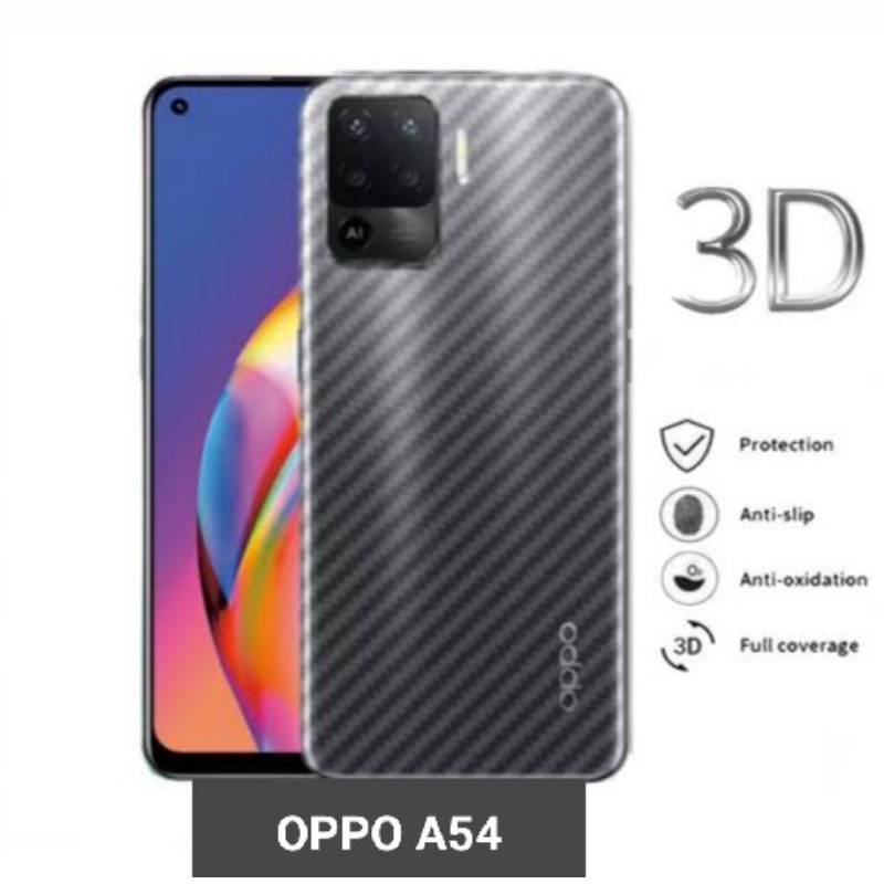 SKIN CARBON OPPO A54 - ANTI GORES BELAKANG OPPO A54