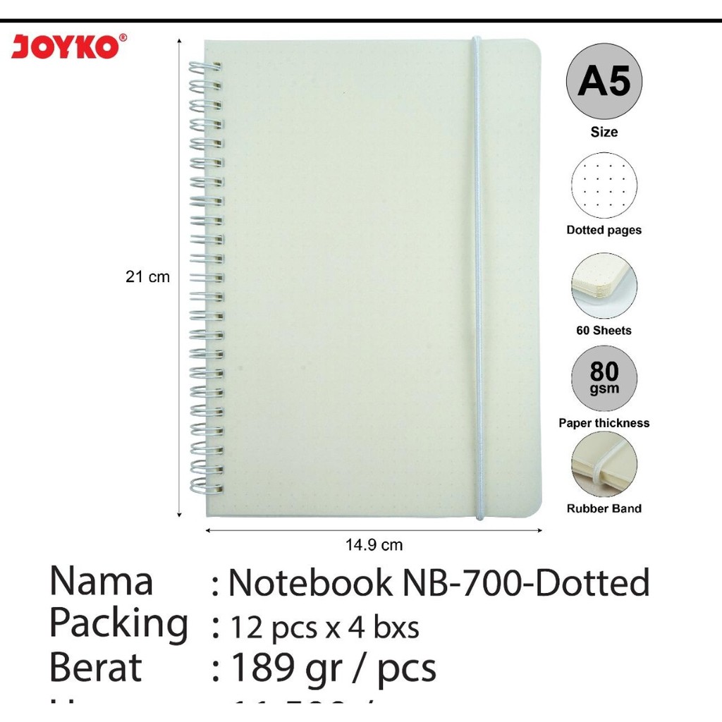 

buku note book joyko nb 700 plain polos a5 isi 60 lembar